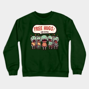 Free hugs and bites - zombie kids Crewneck Sweatshirt